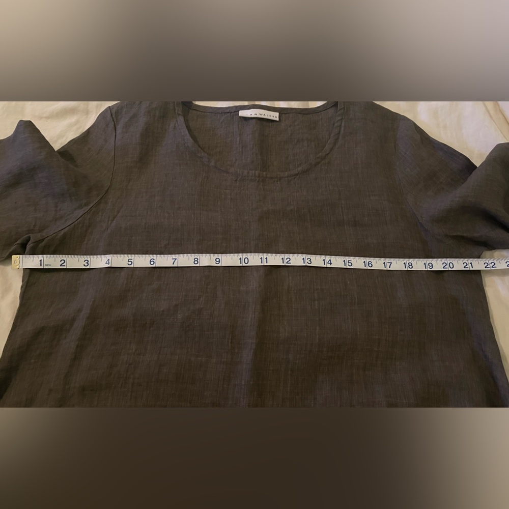 bryn Walker Asymmetrical Linen Dress in Rich Mushroom Brown - Picture 3 of 6